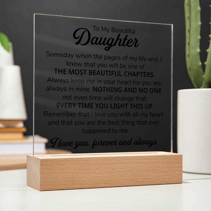 TO MY DAUGHTER CHAPTERS SQUARE PLAQUE