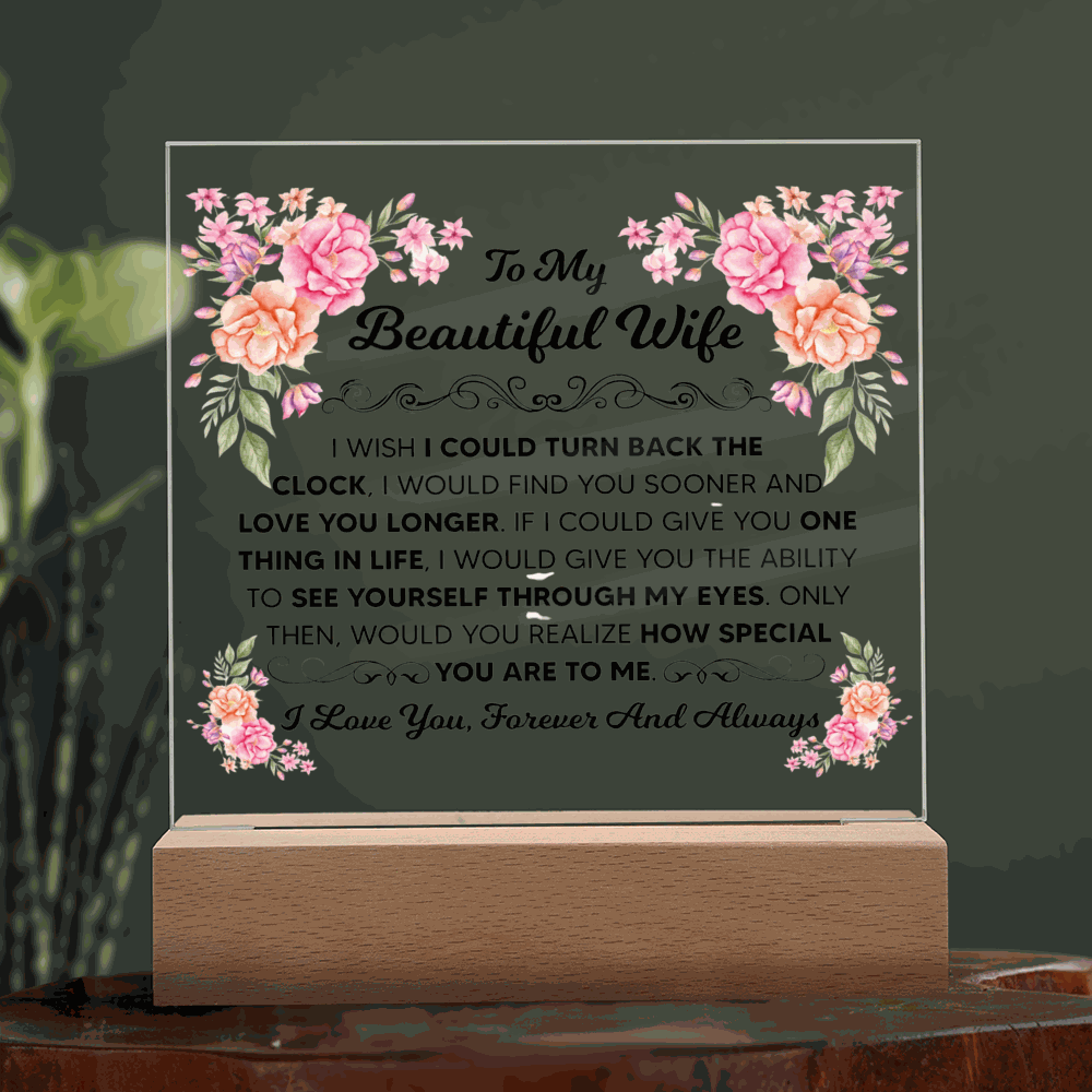 TO MY BEAUTIFUL WIFE SQUARE ACRYLIC PLAQUE