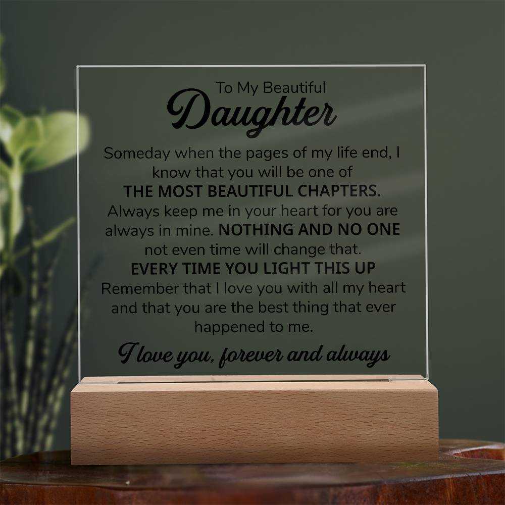 TO MY DAUGHTER CHAPTERS SQUARE PLAQUE