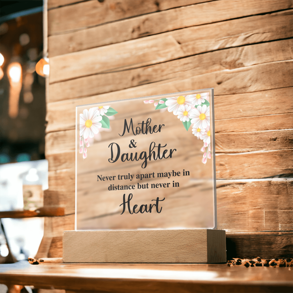 Square Acrylic Plaque - To My Daughter Gift with Wooden Base