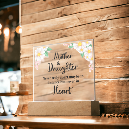Square Acrylic Plaque - To My Daughter Gift with Wooden Base
