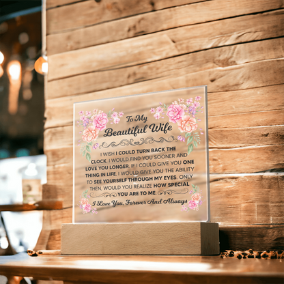 Square Acrylic Plaque - To My Wife Gift 6.5" x 5.9"