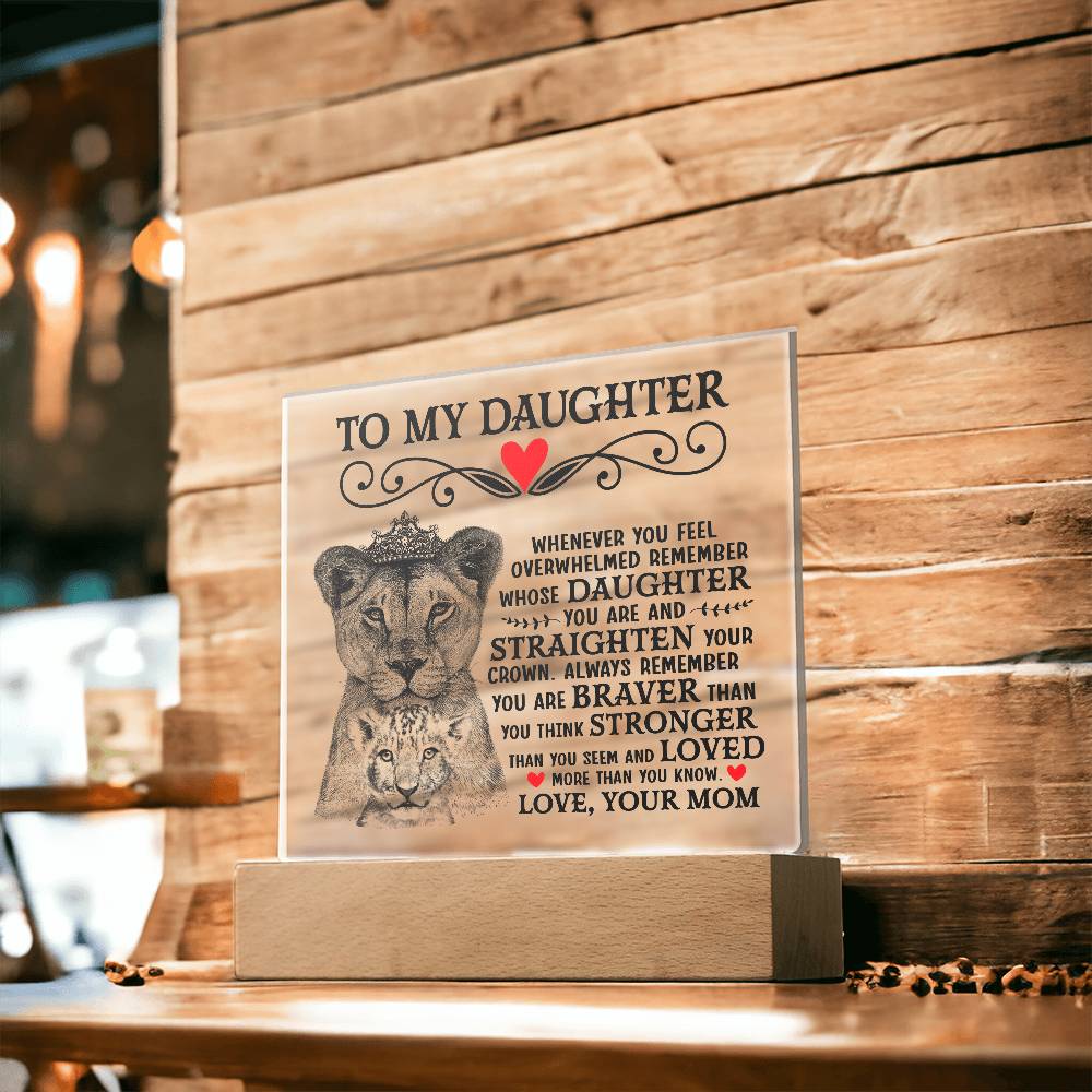 Lion Crown Acrylic Square Plaque - 6.5" Decorative Gift