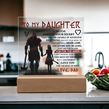 Viking Square Acrylic Plaque - 6.5" Decorative Gift for Daughter