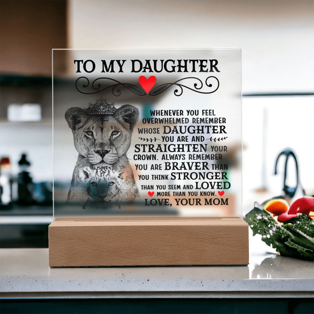 Lion Crown Acrylic Square Plaque - 6.5" Decorative Gift
