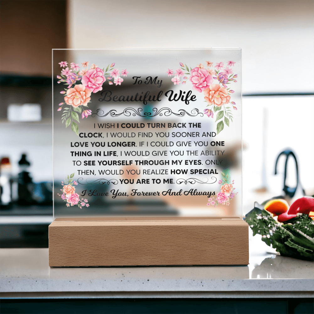 TO MY BEAUTIFUL WIFE SQUARE ACRYLIC PLAQUE