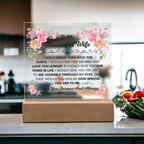 TO MY BEAUTIFUL WIFE SQUARE ACRYLIC PLAQUE