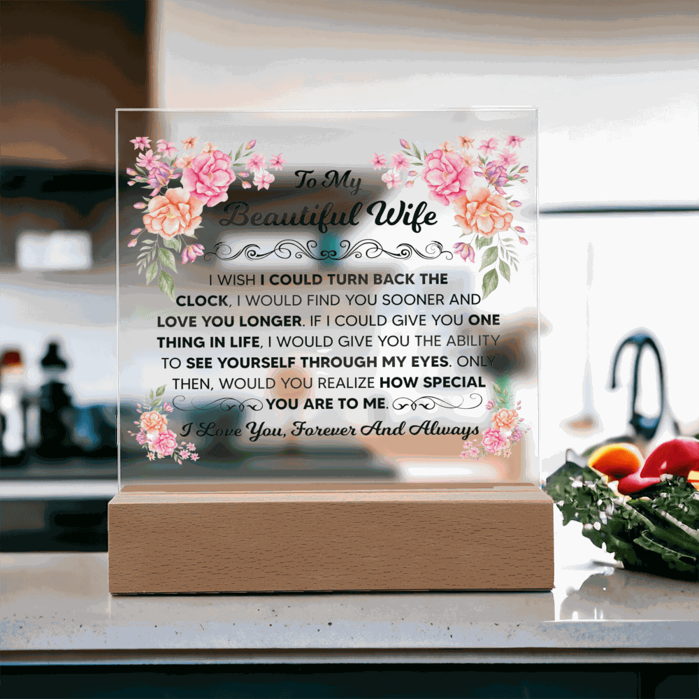 TO MY BEAUTIFUL WIFE SQUARE ACRYLIC PLAQUE