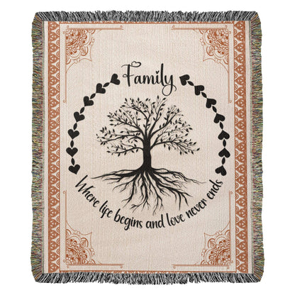 Family Roots, Celtic Tree Woven Blanket