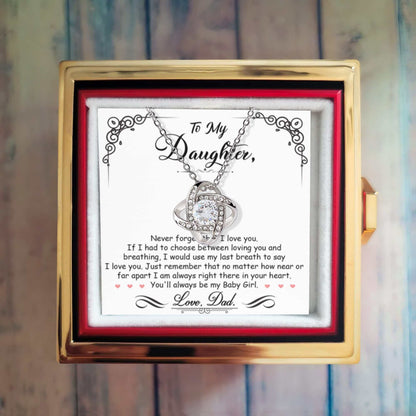 Breathing Interlocking - Daughter Birthday Necklace with Rose Box