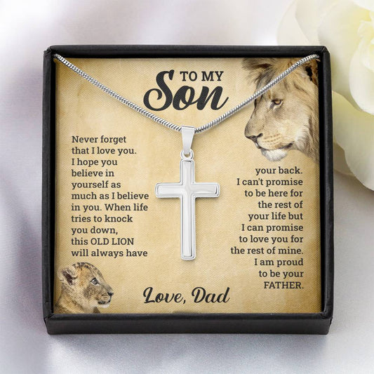 Stainless Steel Cross Necklace with Adjustable Snake Chain