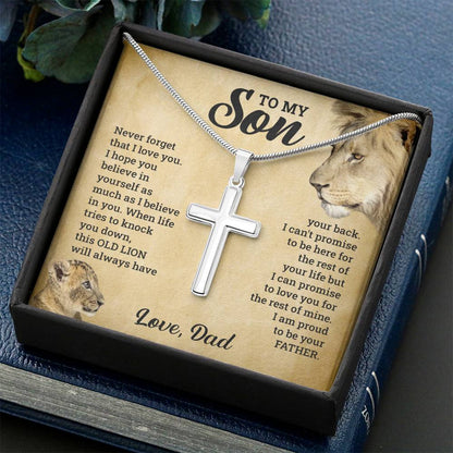 Stainless Steel Cross Necklace with Adjustable Snake Chain
