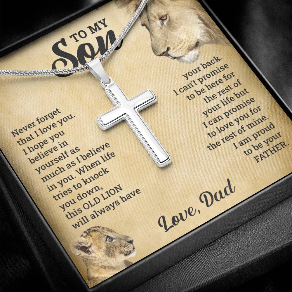 Stainless Steel Cross Necklace with Adjustable Snake Chain