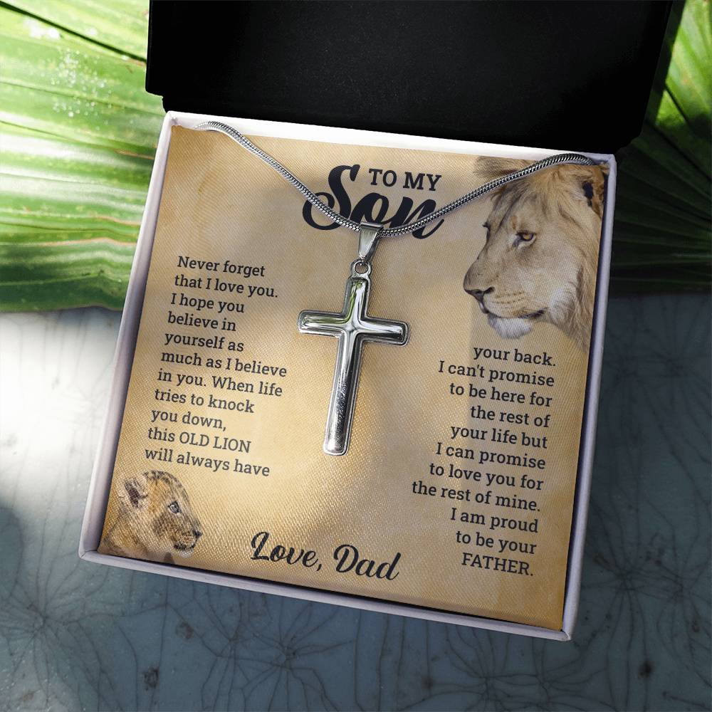 Stainless Steel Cross Necklace with Adjustable Snake Chain