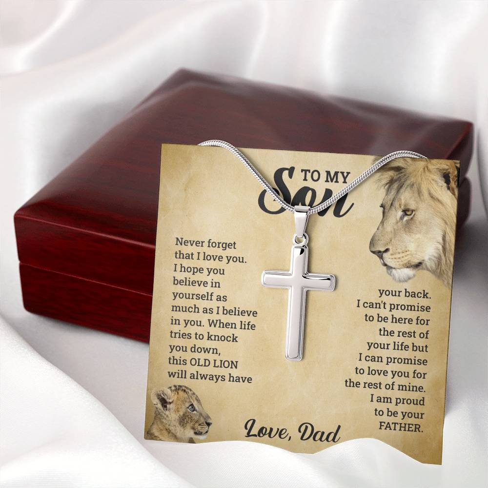 Stainless Steel Cross Necklace with Adjustable Snake Chain