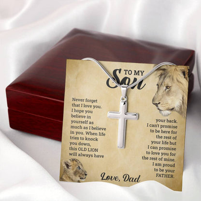 Stainless Steel Cross Necklace with Adjustable Snake Chain