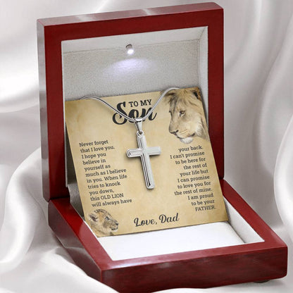Stainless Steel Cross Necklace with Adjustable Snake Chain