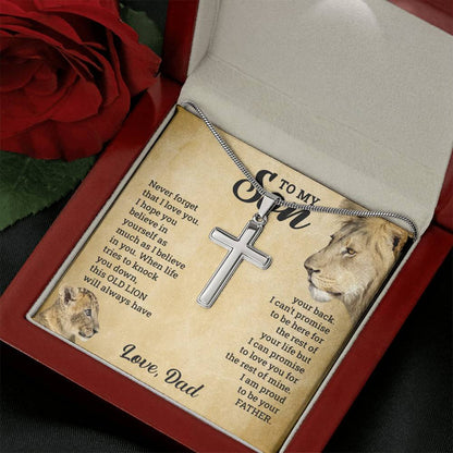 Stainless Steel Cross Necklace with Adjustable Snake Chain