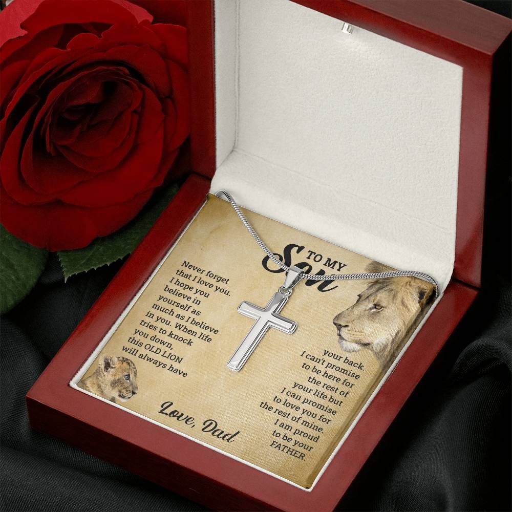 Stainless Steel Cross Necklace with Adjustable Snake Chain