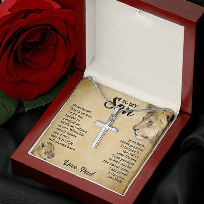 Stainless Steel Cross Necklace with Adjustable Snake Chain