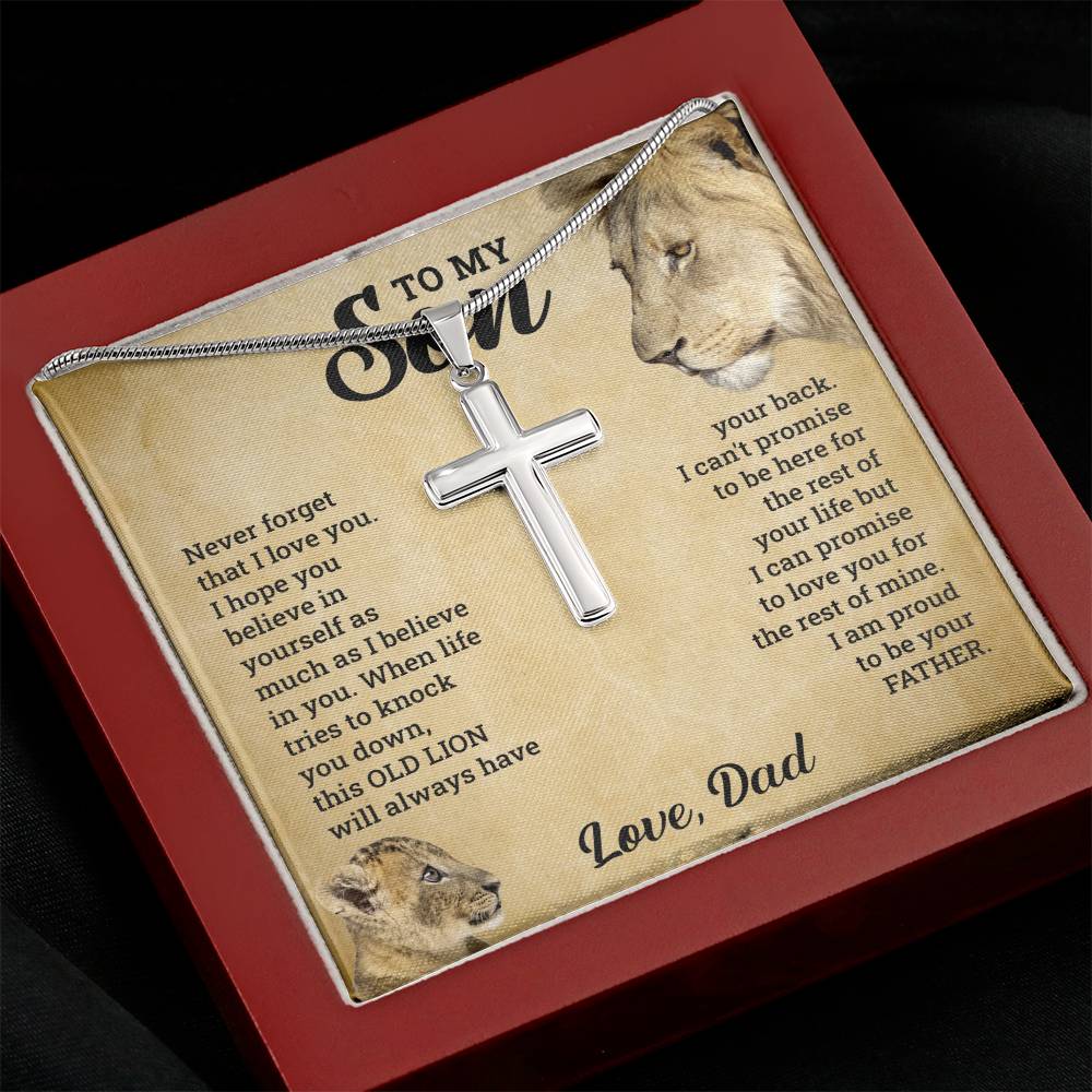 Stainless Steel Cross Necklace with Adjustable Snake Chain