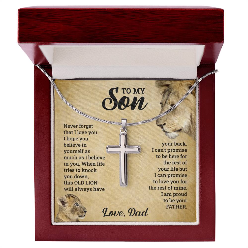 Stainless Steel Cross Necklace with Adjustable Snake Chain