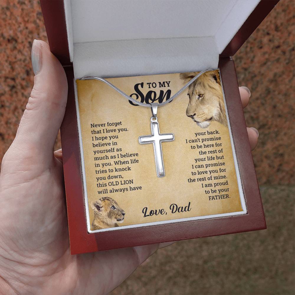 Stainless Steel Cross Necklace with Adjustable Snake Chain