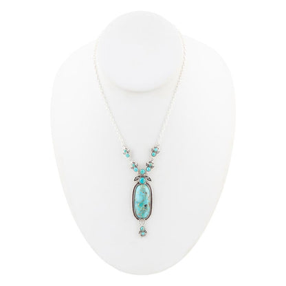 Emile Sterling Silver and Blue Turquoise Pendant Necklace Barse Jewelry