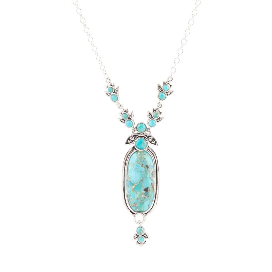 Emile Sterling Silver and Blue Turquoise Pendant Necklace Barse Jewelry