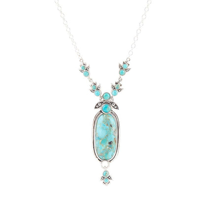 Emile Sterling Silver and Blue Turquoise Pendant Necklace Barse Jewelry