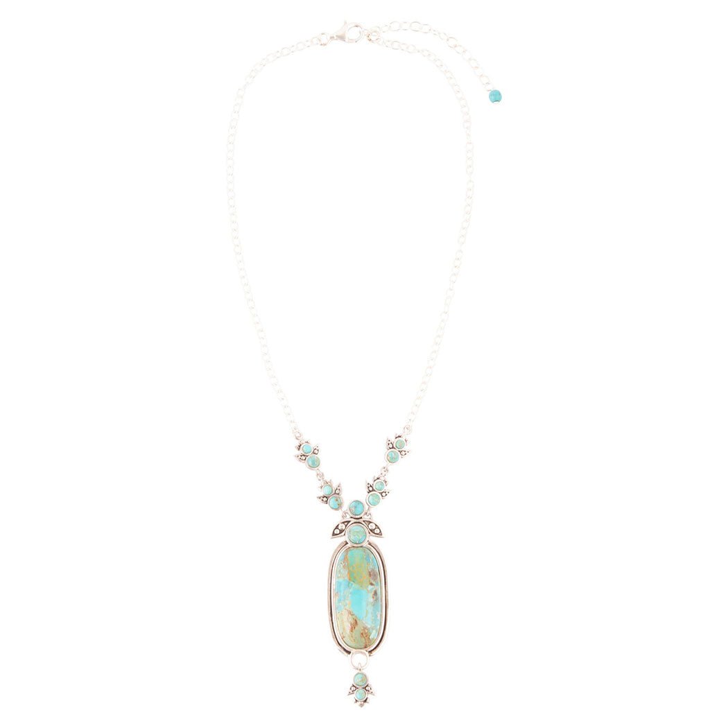 Emile Sterling Silver and Blue Turquoise Pendant Necklace Barse Jewelry