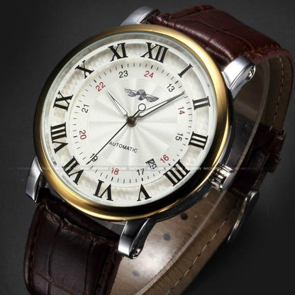 Modern Men Fashion Watch Sport Analog Military Leather Wristwatches Round Classic Design For Mens Stevvex