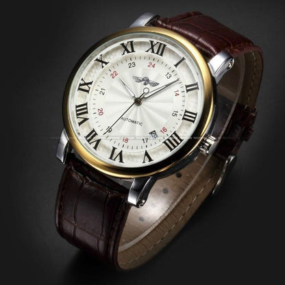 Modern Men Fashion Watch Sport Analog Military Leather Wristwatches Round Classic Design For Mens Stevvex