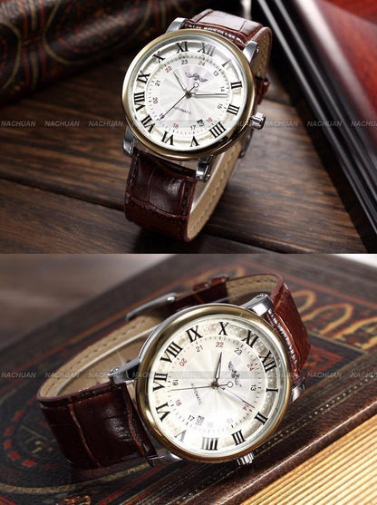 Modern Men Fashion Watch Sport Analog Military Leather Wristwatches Round Classic Design For Mens Stevvex