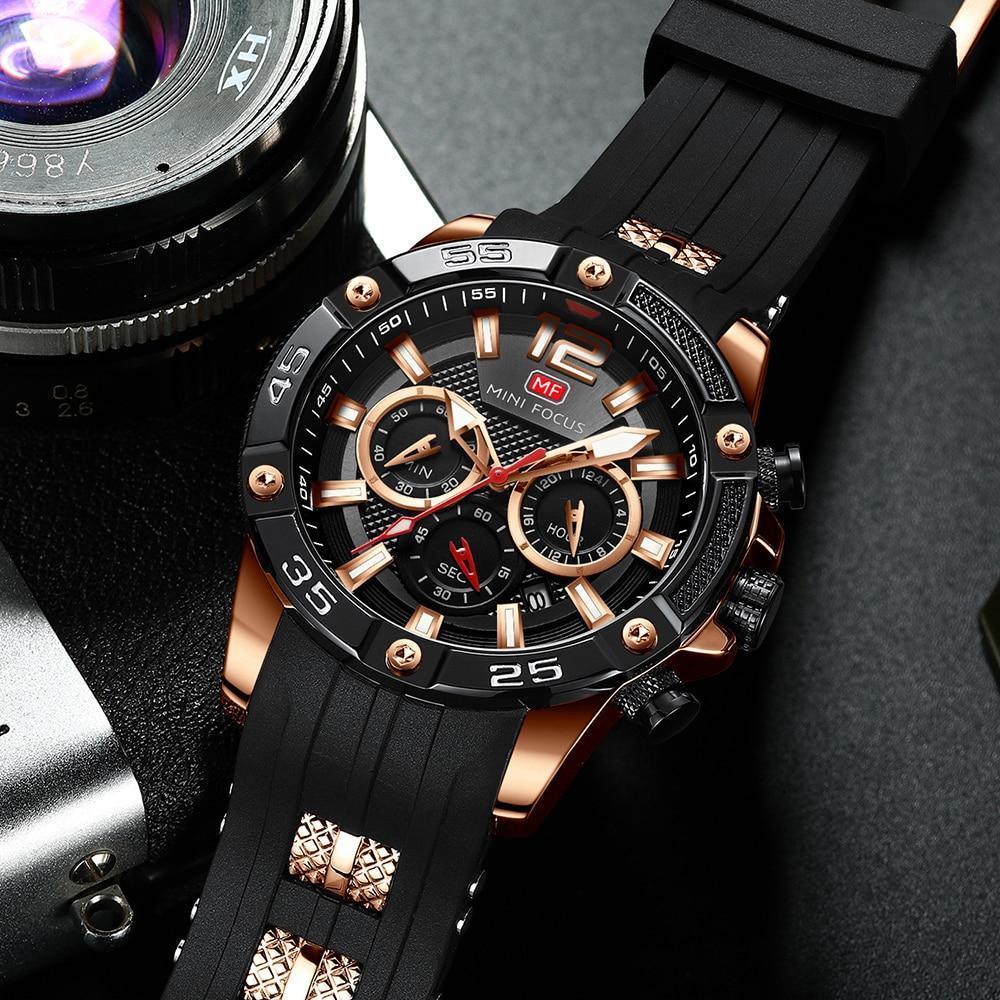 New Fashion Sport Mens Watches Waterproof Silicon Strap Wrist Watch Multifunctional Luminous Hands For Men Stevvex