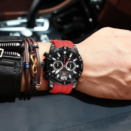 New Fashion Sport Mens Watches Waterproof Silicon Strap Wrist Watch Multifunctional Luminous Hands For Men Stevvex