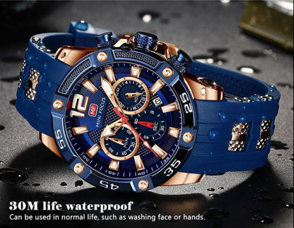 New Fashion Sport Mens Watches Waterproof Silicon Strap Wrist Watch Multifunctional Luminous Hands For Men Stevvex