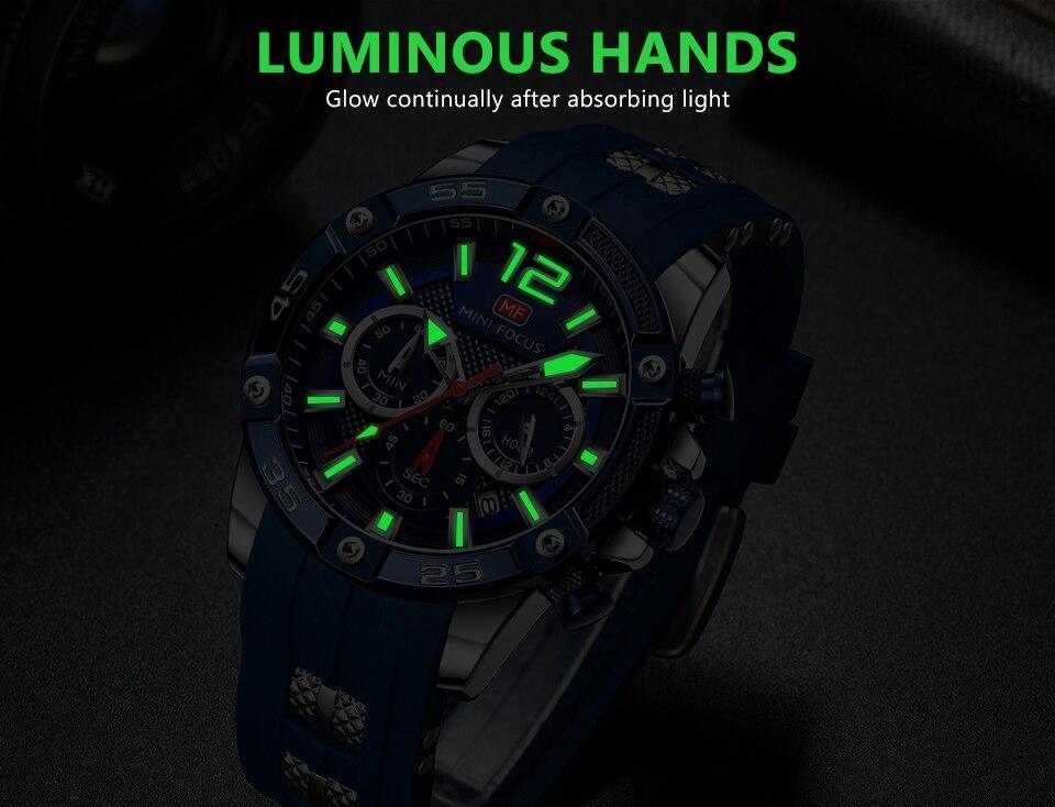 New Fashion Sport Mens Watches Waterproof Silicon Strap Wrist Watch Multifunctional Luminous Hands For Men Stevvex