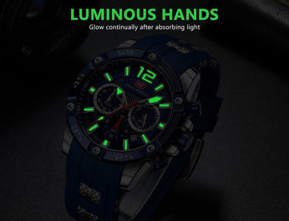 New Fashion Sport Mens Watches Waterproof Silicon Strap Wrist Watch Multifunctional Luminous Hands For Men Stevvex