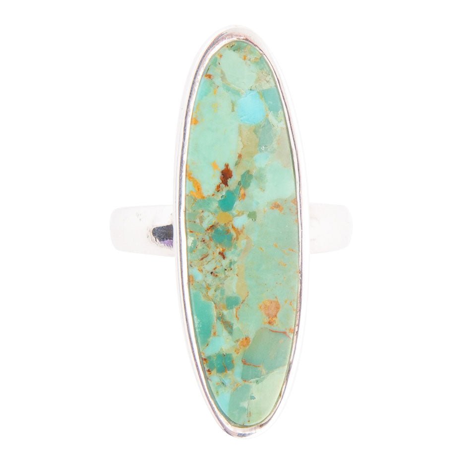 Pueblo Blue Turquoise and Sterling Silver Oval Ring Barse Jewelry